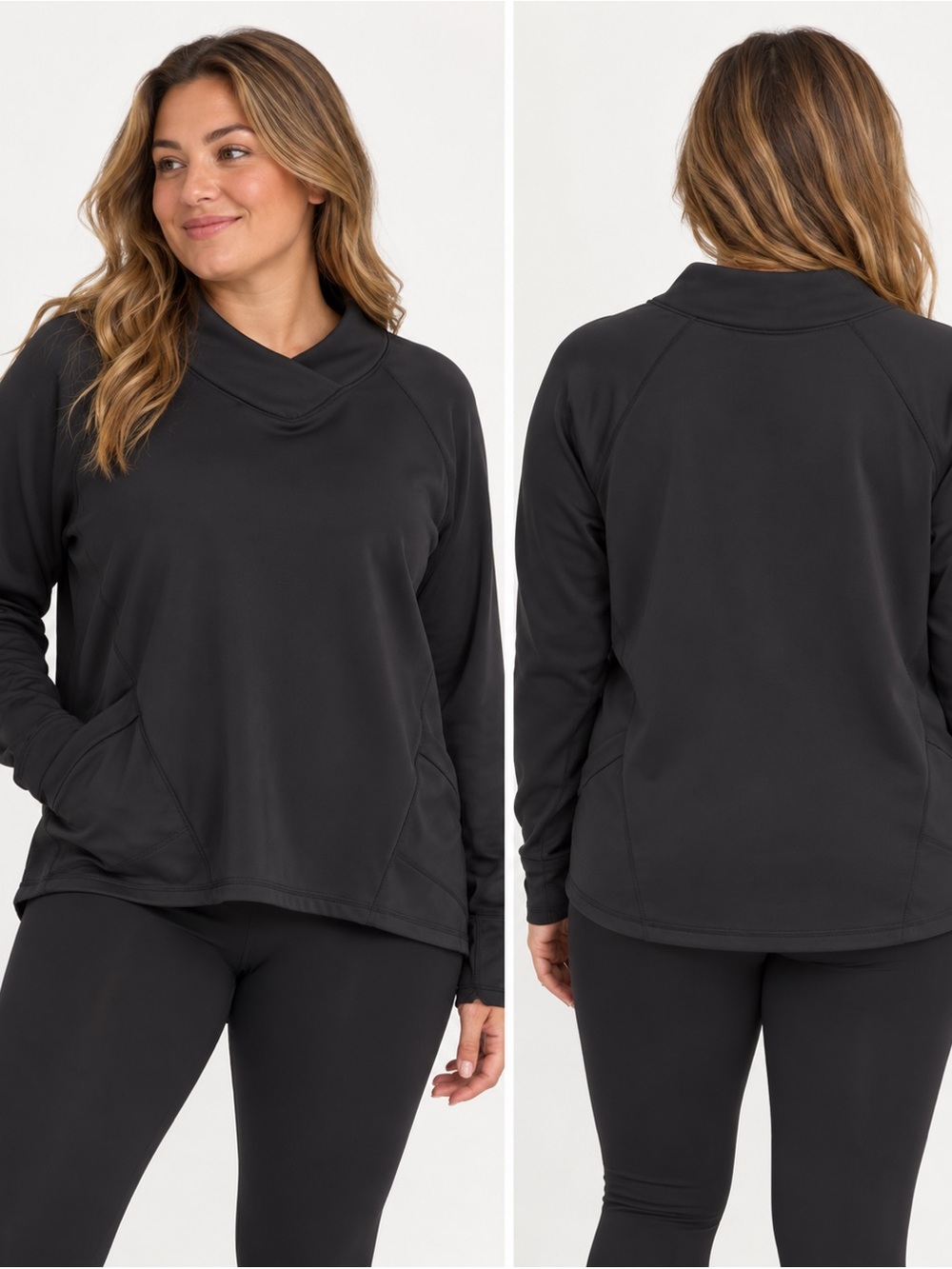 Athleta Black Active Pullover Top